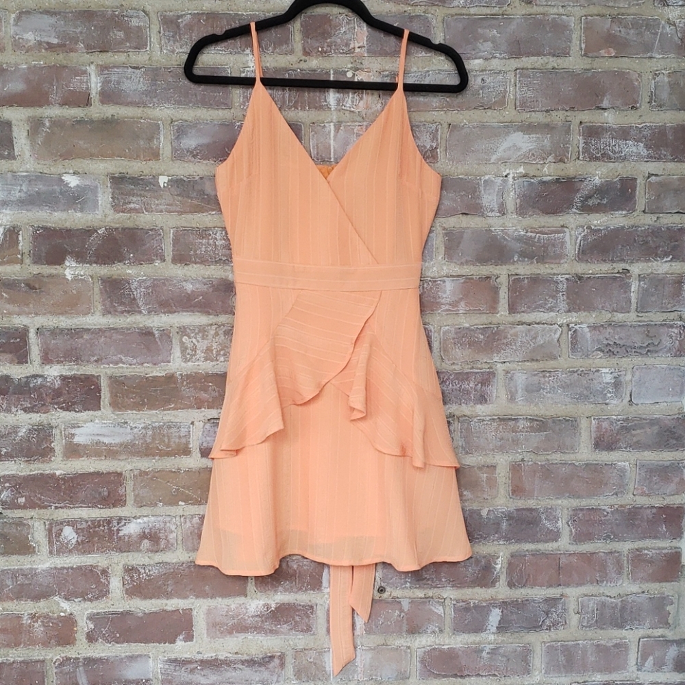 *NWOT* Pink Lily Orange Ruffled Dress